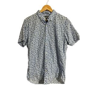 BONOBOS Floral Blue Button Front Large